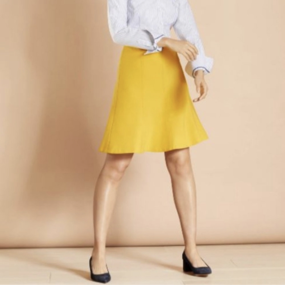 Brooks Brothers Skirt Red Fleece Wool-Blend Trumpet Skirt Yellow Size 2 New!